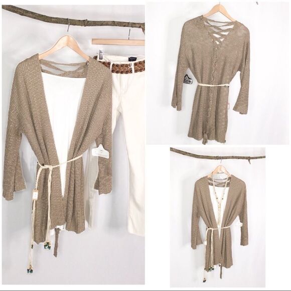𝅺taupe Cardigan sweater - Picture 2 of 15